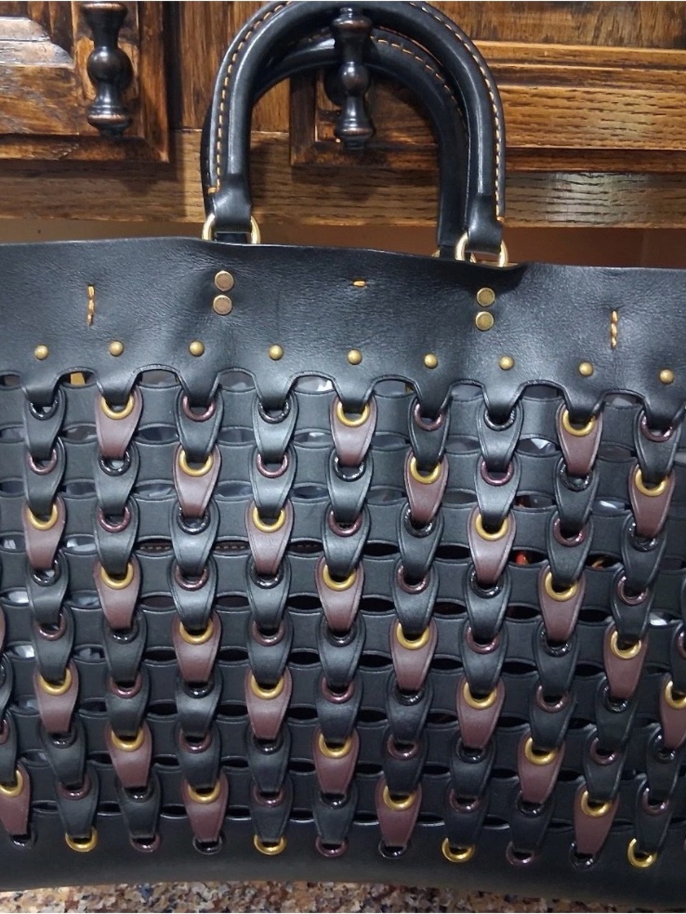 Coach Rare 1941 Leather ROGUE Chain Link Tote - Picture 2 of 13